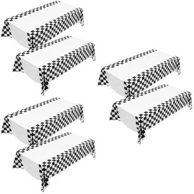  6 Pcs Checkered Disposable Table Cloth Table Covers Party Rectangular Table - Image 1 of 4