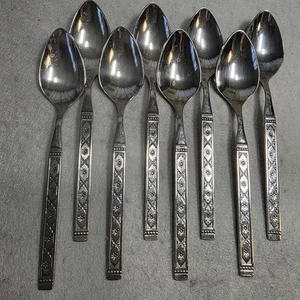 Lisbon Distinction Stainless by Oneida 6 1/8" Teaspoons Lot of 8 - Picture 1 of 5