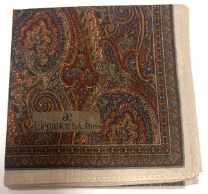 ROT & BRAUN KUNST PAISLEYS KLASSISCHES TASCHENTUCH BAUMWOLLE HERREN EINSTECKTUCH 18" #M208 - Bild 1 von 5