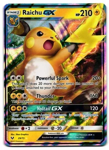 Raichu GX 29/73 - Ultra Rare Shining Legends Pokemon TCG 2017 Holo - LP Card - Picture 1 of 3