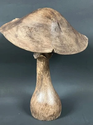 CARVED WOOD PAPER MACHE MOLD/SCULPTURE OF MUSHROOM #M76 - Image 1 of 4