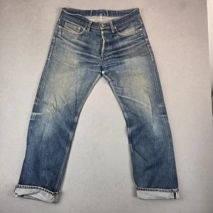 Japanese Selvedge Jeans Mens 32x31 Whiskers Honeycomb Thrashed Distressed Faded - Picture 1 of 9