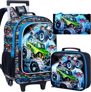 3PCS Rolling Backpack for Boys, Kids Roller School Bookbag Set, Water Resistant - Picture 1 of 12