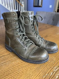 Botas de combate Diesel de cuero verdes para hombre talla 41 - Imagen 1 de 5