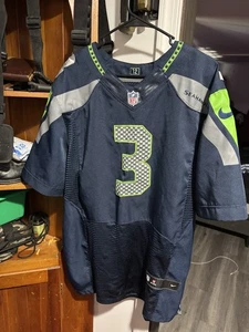 Nike Seattle Seahawks Jersey Russell Wilson #3 Navy On Field Size 48 - Picture 1 of 18