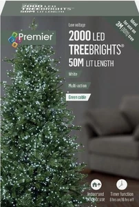 2000 White Premier Treebrights Multi Action LED Christmas Tree Lights + Timer - Picture 1 of 1