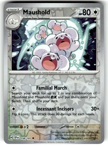 Pokemon SV08 Surging Sparks 158/191 Maushold Reverse Foil - Picture 1 of 4