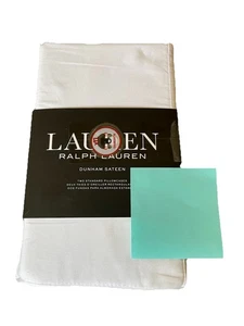 Ralph Lauren Pillowcases Dunham Sateen Set of 2 Standard Pure White 100% Cotton - Picture 1 of 3