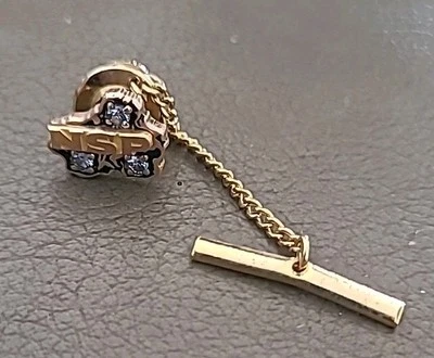 10K Northern States Power Company Tie Pin W/ 3 Blue Stones Reddy Kilowatt - Image 1 of 4