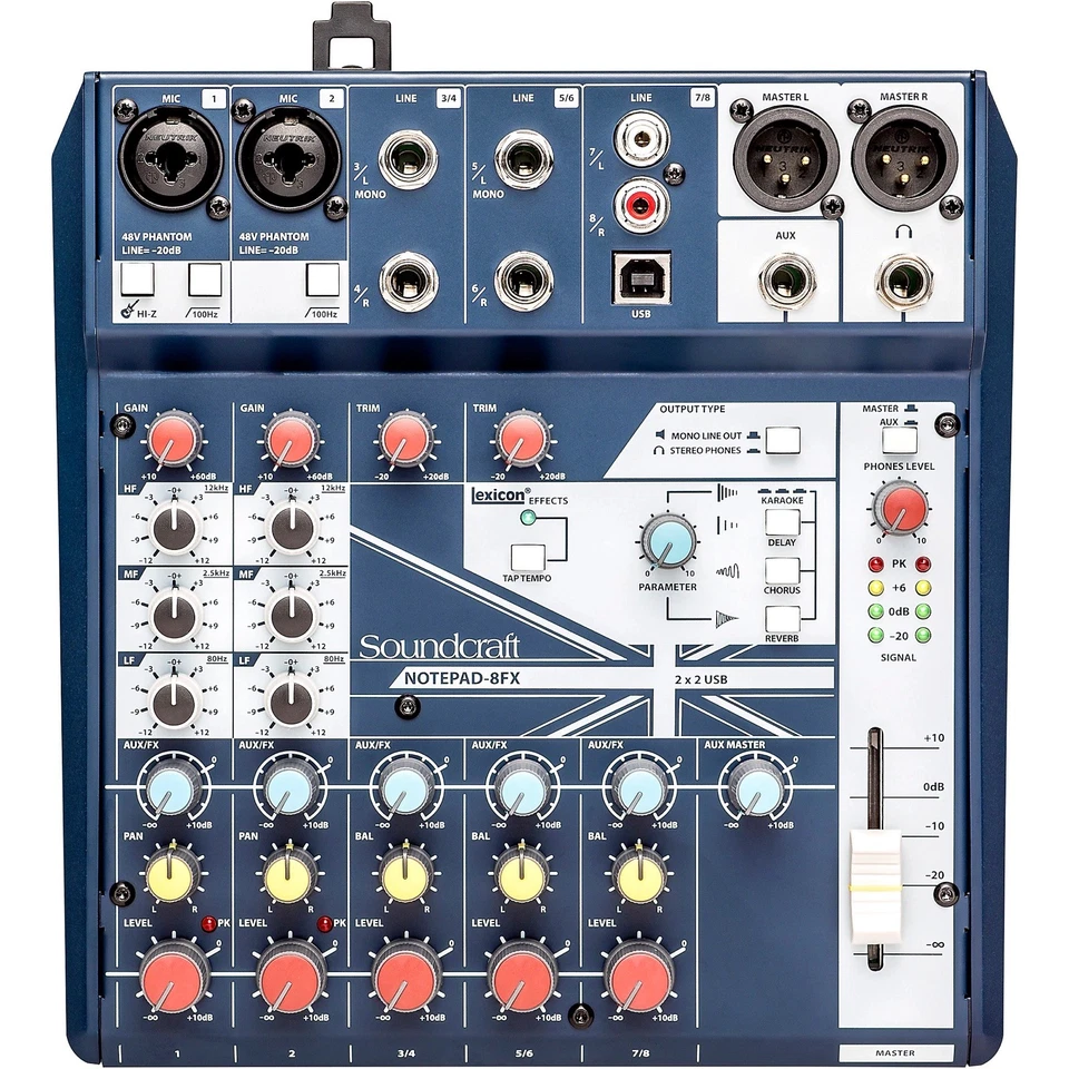 Soundcraft Notepad-8FX Small-Format Analog Mixing Console with USB I/O and Lexic - Image 1 of 1