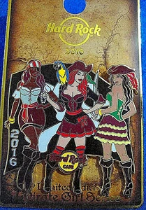 ONLINE SEXY SWASHBUCKLING PIRATE GIRLS MACAW PIRATE BIRD 2016 Hard Rock Cafe PIN - Picture 1 of 2