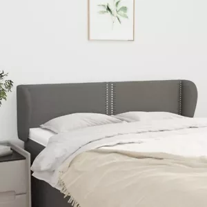 NNEVL Headboard with Ears Dark Grey 147x23x78/88 cm Fabric - Picture 1 of 9