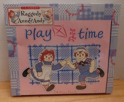 NEW 2001 Raggedy Ann Andy Playtime 24 Piece Puzzle Pressman Toy Simon & Schuster - Image 1 of 4
