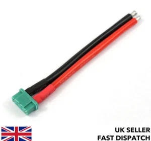 Buchse MPX (Multiplex M6) Stecker Zopf/Kabel 100mm 12 AWG Silikondraht RC - Bild 1 von 3