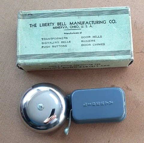 Vintage Liberty 2 1/2" Doorbell Chime #200 NIB Cover