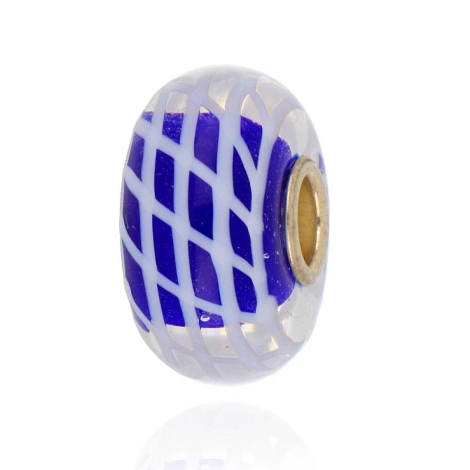Trollbeads Unique Blue And White Net Bead - Image 1 of 1
