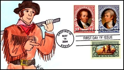 Scott 3854-56 37 Cents Lewis & Clark Exped Melissa Fox Hand Painted FDC 1 Of 1 - Image 1 of 2