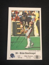 BRIAN BASCHNAGEL 1981 CHICAGO BEARS POLICE SIGNED AUTOGRAPHED CARD