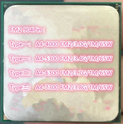 AMD A4-4000 A4-5300 A4-6300 A4-7300 Socket FM2 Desktop CPU - Image 1 of 4