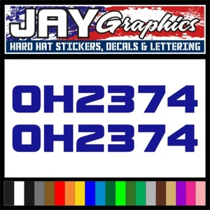 pair of Custom Printed SNOWMOBILE REGISTRATION Numbers Lettering ~ Many Colors - Picture 1 of 1