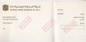 KUWAIT 2004 CHECK CHEQUE SPECIMEN NATIONAL EXCHANGE CO.  IN FOLDER VF GRADE - Picture 1 of 3