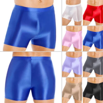 Men's Shiny Satin Glossy Shorts Elastic Boxer Briefs Underpants Trunks Underwear - Image 1 of 4