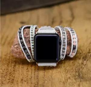 Handmade straps compatible with Apple Watch Boho Beaded Bracelet for Women - Picture 1 of 3