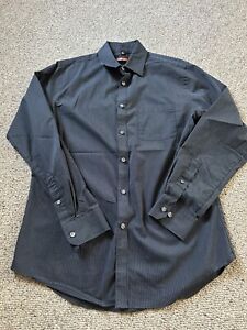 Van Heusen Men Shirt Size Small  14-14 1/2 Cotton Polyester Blend Plaid Gray New