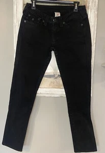 True Religion Black Five Pocket Low Rise Stretch Denim Jeans Sz 28 Black - Picture 1 of 7