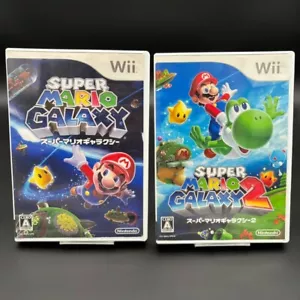 Nintendo Wii Super Mario Galaxy 1&2 Set Tested working. Japanese Language Ver. - Picture 1 of 10