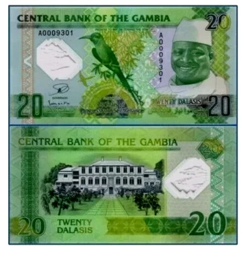 Gambia 20 DALASI P-30 2014 Commemorative Polymer UNC World Currency Gambian NOTE - Image 1 of 3