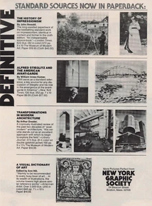 Anuncio impreso vintage 1981 New York NY Graphic Society Definitive Sources libro de bolsillo - Imagen 1 de 2