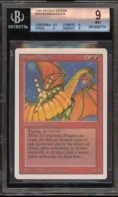 Magic the Gathering MTG Shivan Dragon Revised Edition BGS 9 Mint - Image 1 of 2