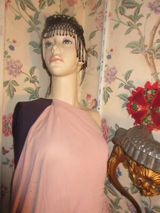 SCULL CAP ART DEKO black beaded Flapper + necklace french jet France - Picture 1 of 4