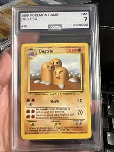 2000 Pokemon Game Base Set Dugtrio #19/102 Graded AGS 7 - Picture 1 of 2