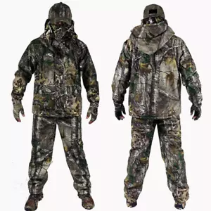 Real Tree Camouflage Jacket Pants Hunting Fishing Clothing Winter Ghiliie Suit - Picture 1 of 11