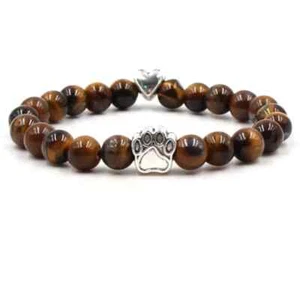 Silver Cat Claw Gemstone Bracelet 8MM Healing Energy Aromatherapy Jewelry - Picture 1 of 43