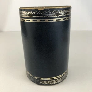 Vintage Florentiner blau Leder halbe Kuppel Bibliothek Buchstütze vergoldet Schnörkel Werkzeug 6" - Bild 1 von 7