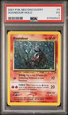 2001 POKEMON NEO DISCOVERY - WIZARDS OF THE COAST - #5 HOUNDOUR HOLO PSA 3 - Image 1 of 2
