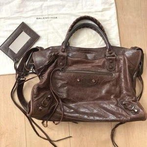 BALENCIAGA The City Leder Tasche Schultertasche braun 115748 mit Spiegel, Staubbeutel - Bild 1 von 16
