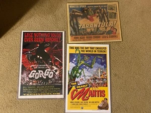 3 Horror Reproduktion Lobby Karten - Die tödliche Gottesanbeterin - Tarantel - Gorgo - Bild 1 von 4