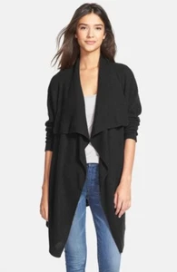 NWOT Nordstrom Drape Front Cardigan In Black One Size - Picture 1 of 7