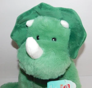 Triceratops Dinosaur Plush Green Plushy Stuffed Animal About 15" - Picture 1 of 7