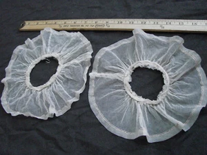 VTG Netting Lace Circle Ruffle Sleeve Cuffs Pastel Pink Antique Edwardian LOT 2 - Picture 1 of 5