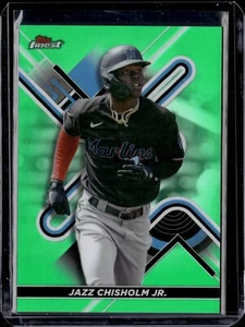 2022 Topps Finest #64 Jazz Chisholm Jr. Green Refractor /99 Marlins (56G) - Picture 1 of 2