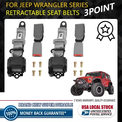 Cinturón de seguridad ajustable retráctil de 3 puntos para Jeep Comanche 1986-1992 Foto 1 de 4