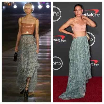 Falda azul asimétrica de encaje floral Gucci - con etiquetas Foto 1 de 4