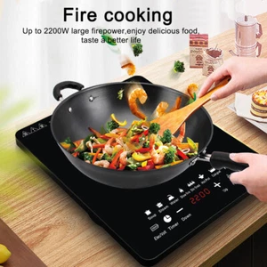 Electric Induction Cooktop Portable Ceramic Glass Cook Top Kitchen Cooker 2200W - Picture 1 of 9