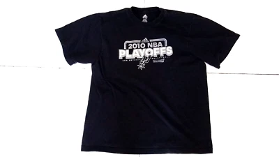 San Antonio Spurs 2010 NBA Playoffs Adidas Black T-Shirt Size Large L - Image 1 of 3