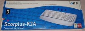 iONE PS/2 Keyboard Classic WHITE - New Old Stock -MODEL: Scorpius-K2A - Picture 1 of 5